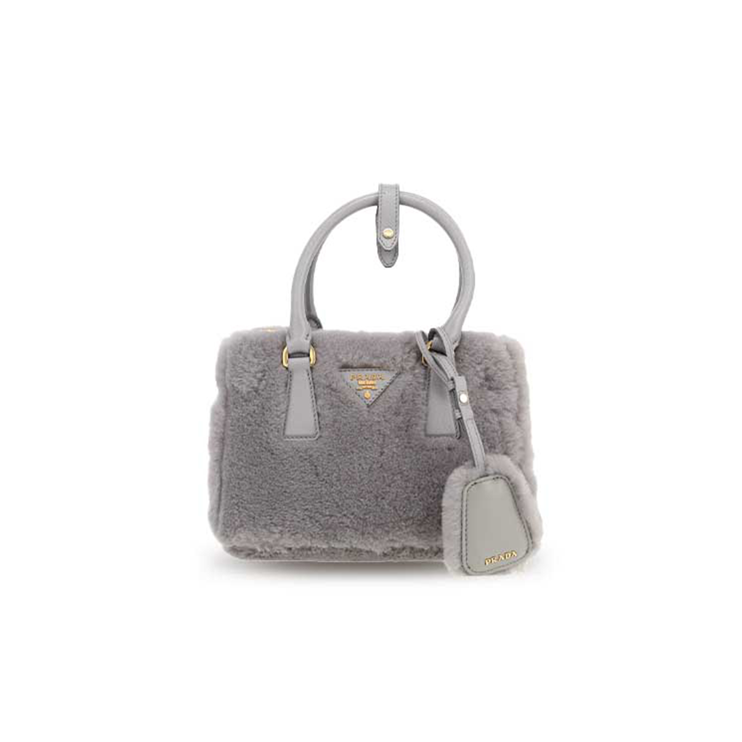 PRADA CORNFLOWER PRADA GALLERIA SHEARLING 1BA906 (20*14.5*9.5cm)